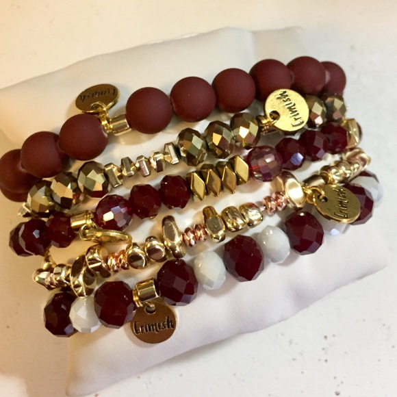erimish Jewelry - Erimish New maroon white gold bracelet set of 5